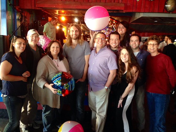 Ryan Hurd celebrates after a performance at Nashville's Tin Roof.