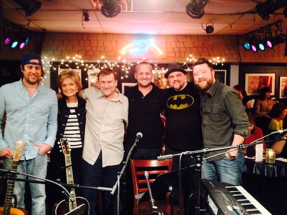 Pictured (L-R): Songwriter Jaron Boyer, Beverly Herro of Shalom Foundation, SESAC's John Mullins, songwriter/producer Jason Ingram, and songwriters Regie Hamm and Cary Barlowe.