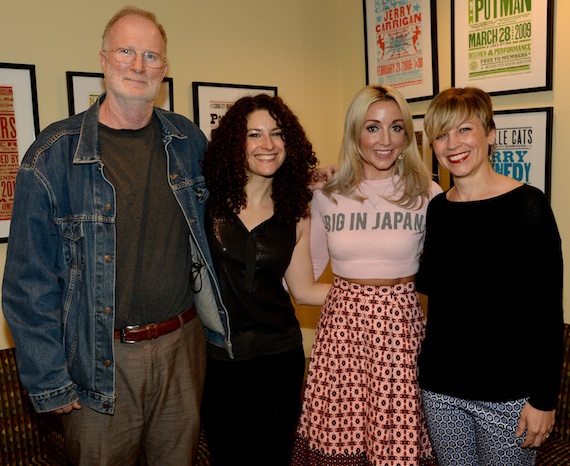 Pictured (L-R): Crush Managements John Grady, Public Program Manager Abi Tapia, Monroe and Director of Education and Public Programs Ali Tonn. Photo: Rick Diamond, Getty Images