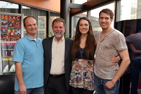 Pictured (L-R):  Bigger Pictures Jason Campbell, SESACs Dennis Lord and Smithfields Jennifer Fiedler & Trey Smith. Photo: Peyton Hoge