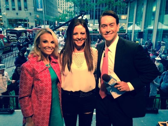 Pictured (L-R): Elizabeth Hasselbeck, Sara Evans, and Clayton Morris 