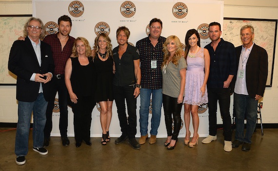 Pictured (L-R): Brett Eldredge, Mary Chapin Carpenter, Deanna Carter, Keith Urban, Vince Gill, Lee Ann Womack, Kacey Musgraves, David Nail