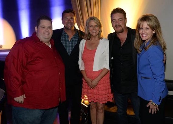 Pictured (L-R): Comedian and Master of Ceremonies Ralphie May; Storme Warren; Tinti Moffat, Director of Strategic Development, Southern Region - T.J. Martell Foundation; honoree Rob Beckham; Laura Heatherly, CEO of the T.J. Martell Foundation.