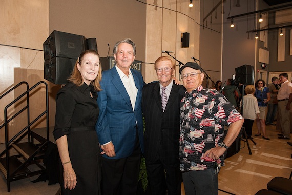 Pictured (L-R): Linda Curb, Mike Curb, Harold Bradley and Charlie McCoy. Photo courtesy of Belmont