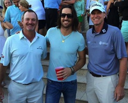 Caption: RCA Nashvilles Beachin' star Jake Owen with PGA golfers Jerry Kelly and Steve Stricker at the Players Championship at TPC Sawgrass Golf Course in Ponte Verde Beach, FL. Jake is currently on his headlining DAYS OF GOLD tour.