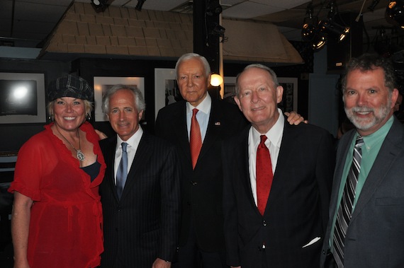 Pictured (L-R): Songwriter Roxie Dean, Senator Bob Corker, Senator Orrin Hatch, Senator Alexander and SESACs Dennis Lord.