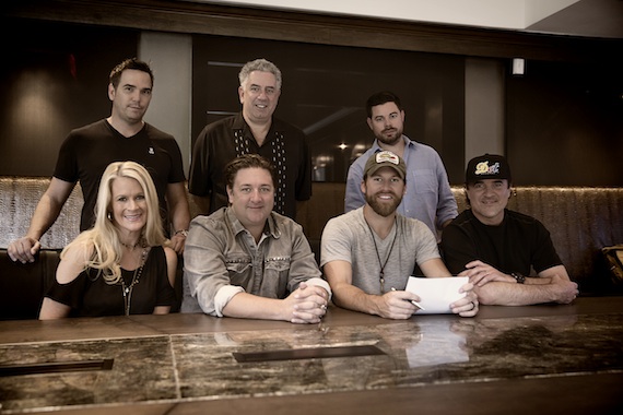 Pictured (L-R): Back Row  Vector Managements Ross Schilling, Ken Levitan, Trey Wilson;Front Row  BMLG SVP A&R Allison Jones, Dot Records GM Chris Stacey, Dot Records artist Drake White, BMLG President & CEO Scott BorchettaSeth Hellman for Dot Records 