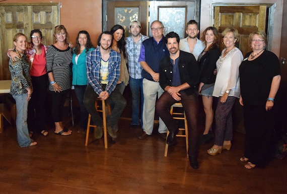 Pictured L to R are: Dreams With Wings Jennifer Morgan, Nancy Naiser (DWW client), Jenifer Frommeyer, Sarah Tackett, Show Dow Universal Musics Joel Crouse, Krystal Keith, Josh Thompson, Label President Mark Wright, JT Hodges, Native Runs Bryan Dawley and Rachel Beauregard, Sarah Cannon Funds Susan Earl Hosbach and Suzanne Zutter