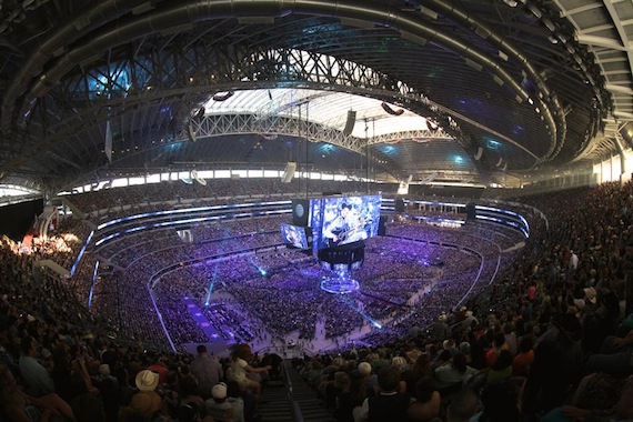 Bird's eye view of AT&T Stadium.