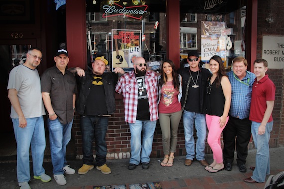 Pictured (L-R): Tony Morreale, VP/Marketing & Promotions, Average Joes Entertainment; Shannon Houchins, CEO/President, Average Joes Entertainment; AJE Artists Twang and Round, Sarah Ross, Lenny Cooper; Marco Club Connection's Brooke Swenson, Jeff Walker, President/AristoMedia Group President; Matt Watkins, AristoMedias Vice President of Marketing and Company Operations 