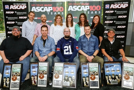 Pictured (Back row, L-R): Kenny Rodgers, Sr. Director, National Promotion, Word Entertainment; Brian Thiele, Sr. Director, National Promotion, Word Entertainment; Ali Tigh, Manager, National Promotion, Word Entertainment; Sarah Anderson, Coordinator, National Promotion, Word Entertainment; Ruthanne White, Director, National Promotion, Word Entertainment; Andrea Kleid, VP, National Promotion, Word Entertainment; (Front row, L-R): Big Daddy Weave's Mike Weaver, Brian Beihl, Jay Weaver, Jeremy Redmon and Joe Shirk. Photo: Ed Rode. 