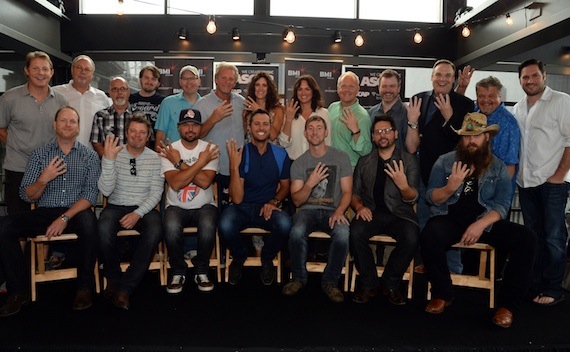 Pictured (Back row L-R): BMI Assistant Vice President of Writer/Publisher Relations Clay Bradley, UMG Nashville Chairman & CEO Mike Dungan, Producer Jeff Stevens, Sea Gayle Creative Manager Jake Gear and Vice President of Creative Mike Owens, External Combustion Music President/Owner Chris Farren, Manager Kerri Edwards, ASCAP Senior Creative Director LeAnn Phelan, Sony ATV President/CEO Troy Tomlinson, Warner/Chappell Executive Vice President Ben Vaughn, CRB/CRS Executive Director Bill Mayne, Big Loud Shirt Industries Owner Craig Wiseman, Sea Gayle Vice President Creative Freeman Wizer.