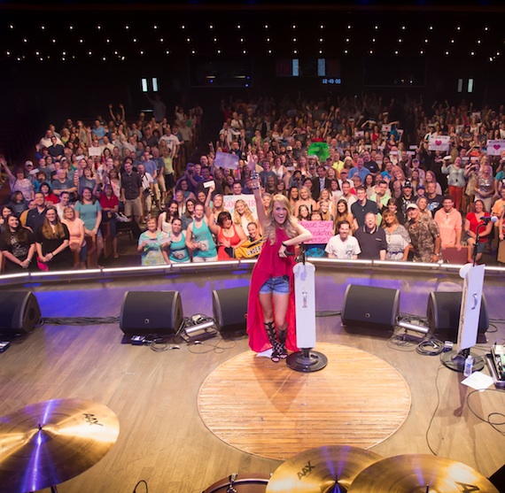     Carrie Underwood at her fan club party at the Grand Ole Opry. Photo: Chris Hollo.