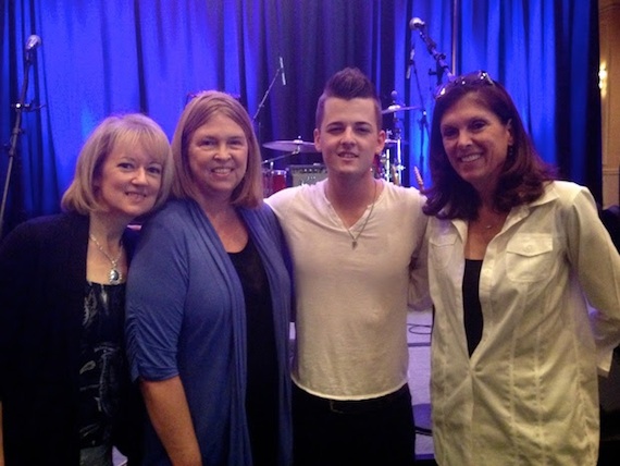 Pictured (L-R): Beverlee Brannigan (CRB Board member/Journal Broadcast Group), Becky Brenner (CRB Board member/Albright, OMalley and Brenner), Chase Bryant (Red Bow Records), and Carole Bowen (CRB Board member/WKIS-Miami). Photo: Aristo P.R.