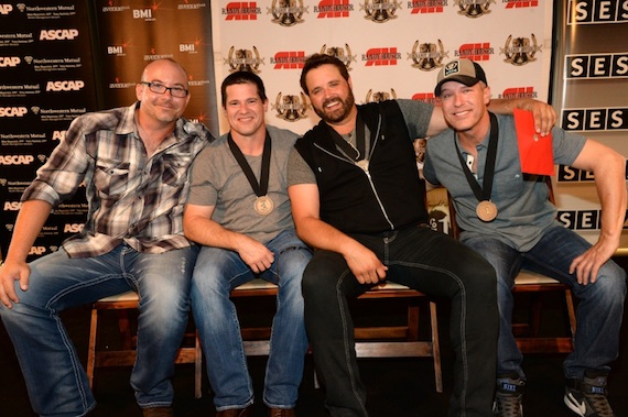 Pictured (L-R): Producer Derek George, Rob Hatch, Randy Houser, Jason Sellers