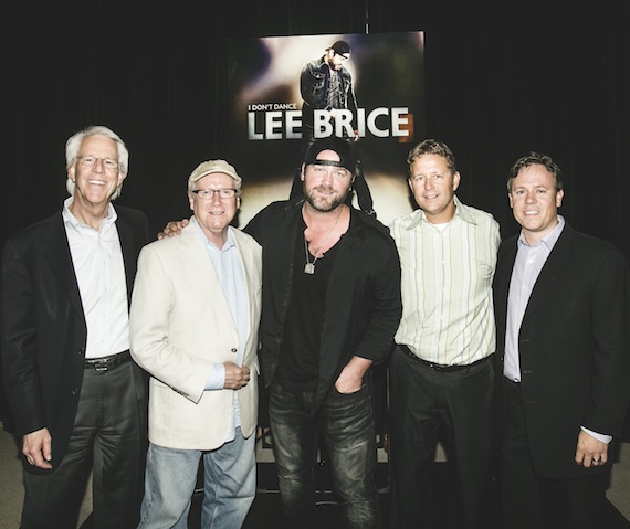 Pictured (L-R): Curb Records CEO Jim Ed Norman; Moderator Robert K. Oermann; Lee Brice; Curb Records VP/Sales Benson Curb; Curb Records VP/Marketing Jeff Tuerff. Photo: Jake Giles Netter/This Citys Full 