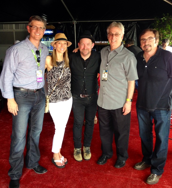 Pictured (L-R): Streamsound Records Pres./CEO Steve Richardson, Streamsound Records VP/Promotion & Strategic Marketing Teddi Bonadies, Kristian Bush, Cumulus/Nashville Operations Manager Charlie Cook and Music Producer Byron Gallimore. Photo: Courtesy of Streamsound Records