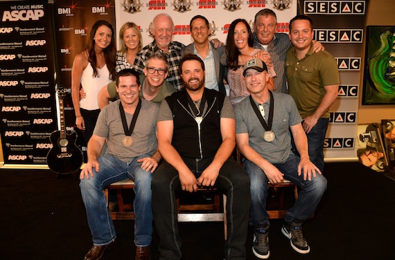 Pictured,Top Row (L-R): BBR Music Group's Chelsey Flick and Mary Forest Findley; BBR Music Group President/ CEO Benny Brown; BBR Music Group EVP Jon Loba; Stoney Creek's Abi Fishbone; BBR Music Group SVP of Radio Promotion Carson James; Stoney Creek's Stan Marczewski. Bottom Row (L-R): Magic Mustang Music writer Rob Hatch; Stoney Creek Records VP of Radio Promotion Chris Loss; Randy Houser; Sony ATV Music Publishing writer Jason Sellers.  NOT PICTURED:  Stoney Creek Records National Heather Propper and West Coast rep Samantha Borenstein  