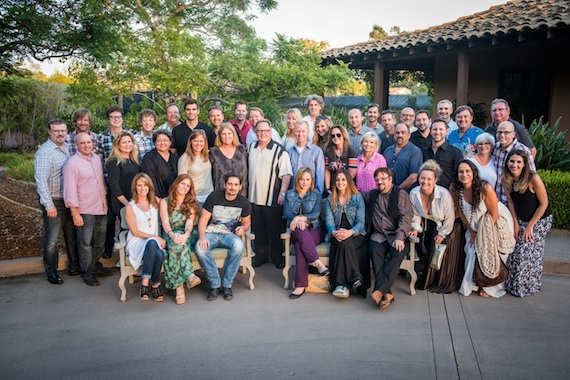 Pictured (L-R, front row):  Arista Nashvilles Jeri Cooper and Lauren Thomas, Paisley, Sony Music SYNCHSHOPs Michelle Belcher and Delly Ramin, Sony Televisions Tony Scudellari, independent music supervisor Frankie Pine, ABC-TVs Dawn Soler, and Sony Music Nashvilles Sarah Westbrook.  (Center row):  Danny Montana (WIL), Jules Riley (KVOO), Tonya Campos (KKGO), Lesly Tyson (Arista), Becky Brenner (Albright & OMalley & Brenner), Gary Overton (Sony), Erik Johnson (KXKT), Ali OConnell (Arista), Michele Chase (WGNE), Tina Ferguson (KRTY), Paul Barnabee (Sony), Adam Smith (VEVO), Anne Helton (Country Aircheck), and Tim Richards (KMLE).  (Back row):  Sonys Allen Brown, Paisley band member and album associate producer Kendal Marcy, John Sigler (Arista), Eddie Haskell (KYGO), Nate Deaton (KRTY), Brandon OBrien (WUSH), Andy Elliott (Arista), Steve Geofferies (KNIX), Dave Daniels (KSNI), Whitney Allen (The Big Time with Whitney Allen) and partner Gerrit, Jon Watkins (KEGA), Paisleys album co-producer Luke Wooten, Jay Daniels (KXLY), Mike OMalley (Albright & OMalley & Brenner), Bob Foglia (Sony), RJ Curtis (All Access), Lon Helton (Country Aircheck), and Joe Patrick (Tunecom). Photo:  Ben Enos