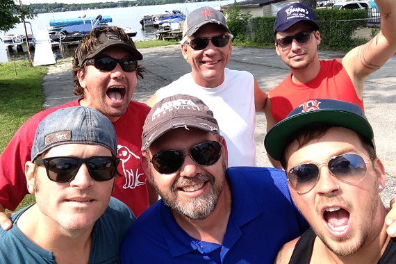 Pictured Back Row (L-R): Matt Galvin (RCA Nashville), Kerry Wolfe (PD WMIL), & Love and Thefts Eric Gunderson. Front Row: Jerrod Niemann, Andy Elliott (Arista Nashville) and Love and Thefts Stephen Barker Liles