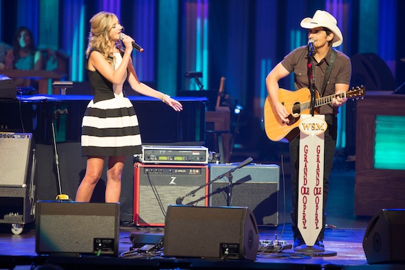 Brad Paisley and Sarah Darling. 2014 Grand Ole Opry. Photo By: Chris Hollo