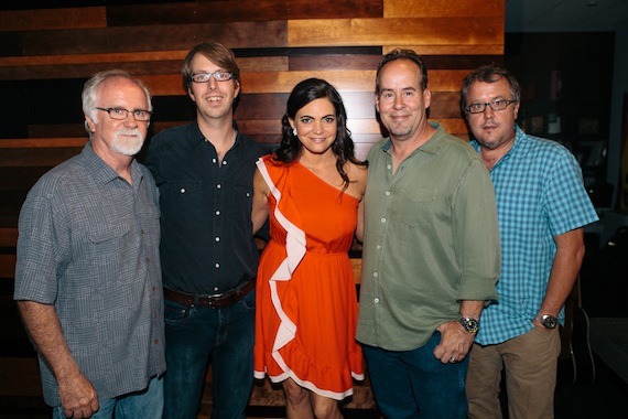 Pictured (L-R): Garth Fundis, President/Creative Director, Slate Creek Records; Jordan Powell, AMP Managment/Co-Producer; Angaleena Presley; Jim Burnett, CEO/Founder Slate Creek Records; Scott Kernahan, AMP Management (Photo Credit: Blu Sanders). 