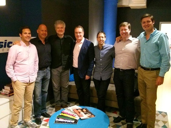 Pictured (L-R): Peter Shane (SVP, Creative Services, Spirit Music Group), Jon Singer (CFO, Spirit Music Group), Daniel Hill (Cal IV), David Renzer (Chairman, Spirit Music Group), Mark Fried (President, Spirit Music Group), Art Levy (VP of Business & Administration, Spirit Music Group), Ross Cameron (Manager of Finance & Business Development, Spirit Music Group)