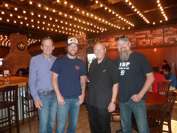 Pictured (L-R): BMIs Dan Spears, Brandon Kinney, Famous Daves President & CEO Ed Rensi, Kendell Marvel.