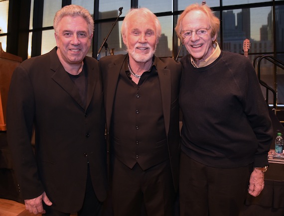 Pictured at the exhibit preview are (l-r): Rogers former longtime manager Ken Kragen; Rogers; Rogers current manager Ken Levitan. Photo: Rick Diamond