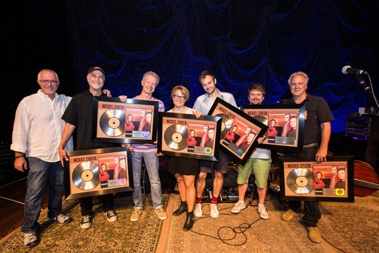 Pictured (L-R): Cliff OSullivan, John Kunz, Terry Lickona, Sara Watkins, Chris Thile, Sean Watkins and Gary Paczosa