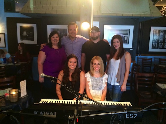 Pictured (L-R): Front Row - Tori Tullier and Jenn Schott. Back Row: NSAI Song Evaluations Manager Amanda Toney, Justin Klump, Bo Brendle, and NSAI Membership Representative Lindsay Gum.