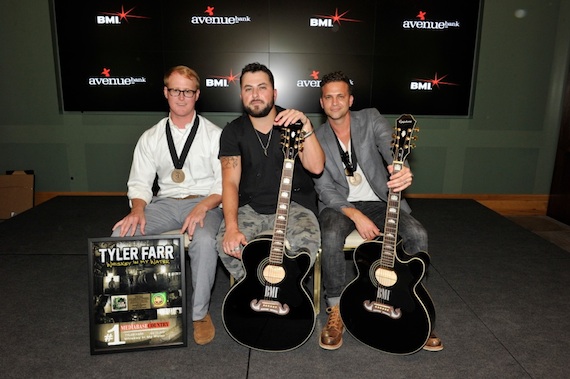 Pictured (L-R): John Ozier, Tyler Farr, Phillip Larue. Photo: Frederick Breedon