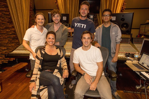 Pictured (l-r): Josh Kear, Jimmy Robbins, Love and Theft's Eric Gunderson, AC, (front row) ASCAP Nashville Creative Department co-head LeAnn Phelan and ASCAP Los Angeles Creative Director Evan Trindl Photo: Ed Rode