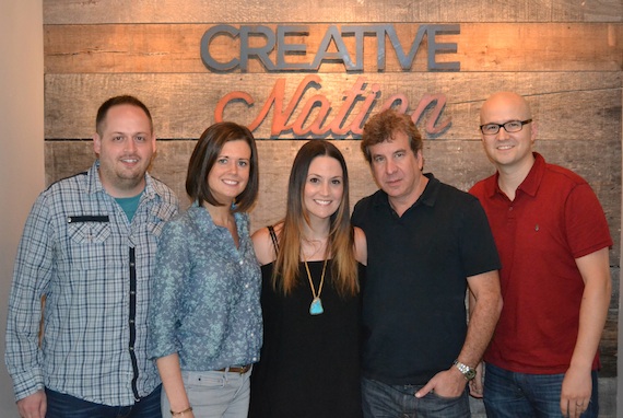 From (L-R): Jeff Skaggs (Creative Nation), Beth Laird (Creative Nation), Natalie Hemby, Scott Cutler (Pulse), Luke Laird (Creative Nation)