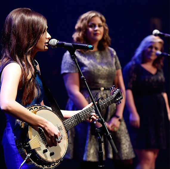 Kacey Musgraves, Hillary Scott, and Kelly Clarkson perform at the ACM Honors. 