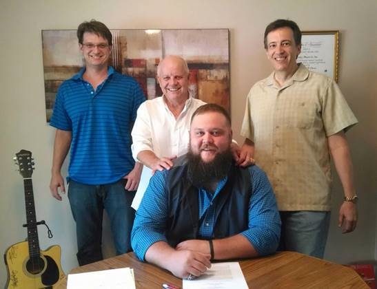 Pictured (Standing L-R): Ray Horton, Head of Publishing, A&R; Jack Key, Chief Executive Officer; Jeff Brothers, Creative Director, Head of Operations. (Seated), Larry Fleet     