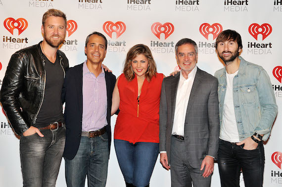 Pictured (L-R) Charles Kelly of Lady Antebellum, Tim Castelli, President of National Sales, Marketing and Partnerships for iHeartMedia, Hillary Scott, Bob Pittman, Chairman and CEO for iHeartMedia, Inc. and Dave Haywood pose during the iHeartMedia presents Lady Antebellum at the 2014 ANA Masters of Marketing annual conference at Rosen Shingle Creek Resort Hotel on October 16, 2014 in Orlando, Florida.