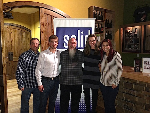 Pictured (L-R): Eric Wright, SOLID Secretary; Alex Luebbert, SOLID Education Committee Chair; Marks; Michelle Tigard Kammerer, SOLID Vice President; Stefany Reed, SOLID Education Committee Co-Chair 