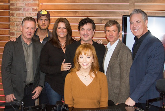  Pictured (L-R): Jim Weatherson (Nash Icon Music GM), Chuck Wicks (Americas Morning Show host), Terri Clark (Americas Morning Show host), Reba, Scott Borchetta (BMLG President & CEO), John Dickey (Executive Vice President of Content and Programming for Cumulus) and Blair Garner (Americas Morning Show Host). Photo: Eric Heany, Cumulus