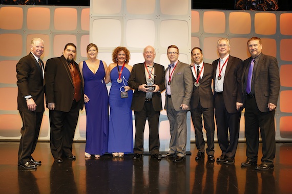 Pictured (L-R): SESACs Pat Collins, Tim Fink and Shannan Hatch, Magic Mustang Musics Juli Newton-Griffith, Benny Brown, Keithan Melton, Jon Loba, Rick Shedd and SESACs John Mullins.