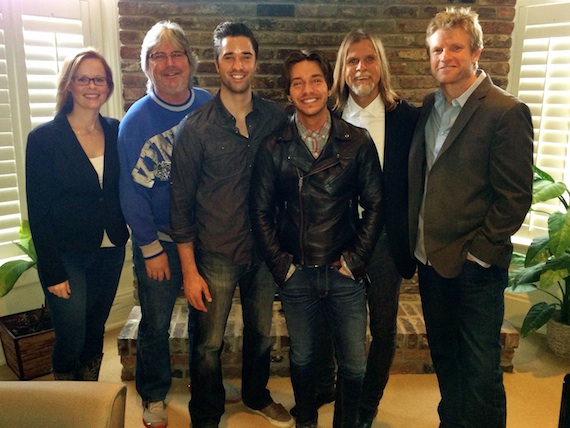 Pictured (L-R): Sara Knabe (BMG Chrysalis), Chris Oglesby (BMG Chrysalis), Kevin Lane (BMG Chrysalis), Eric Varnell, Todd Wilkes (King Spirit Music), Kos Weaver (BMG Chrysalis)