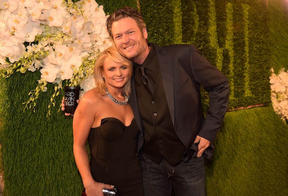 Pictured (L-R): Miranda Lambert and Blake Shelton at the BMI Country Awards. Photo by Rick Diamond/Getty Images for BMI