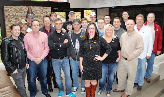 Celebrities and music industry professionals gathered at the CMA office building on Friday, October 31st to capture their freshly shaved faces in support of No Shave November. Photo: Christian Bottorff