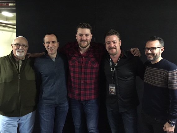 Pictured (L-R): Larry Fitzgerald (Fitzgerald-Hartley), Silvio Pietroluongo (Billboard), Chris Young, Rob Beckham (WME) , Casey McCabe (AEG Live)