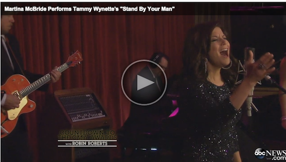 Screen shot of Martina McBride performing "Stand By Your Man."