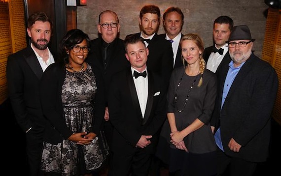 Pictured (L-R): Jeremy Holley (SVP, Consumer & Interactive Marketing), Camille Alston (Longshot Management), John Esposito (President & CEO, WMN), Justin Luffman (VP, Brand Management), Brett Eldredge, Scott Hendricks (EVP, A&R), Kristen Williams (VP, National Promotion), Rob Baker (Longshot Management), Kevin Herring (SVP, Promotion)