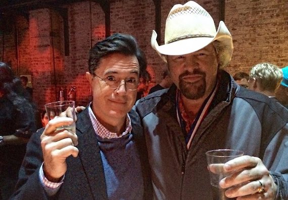 Stephen Colbert and Toby Keith.