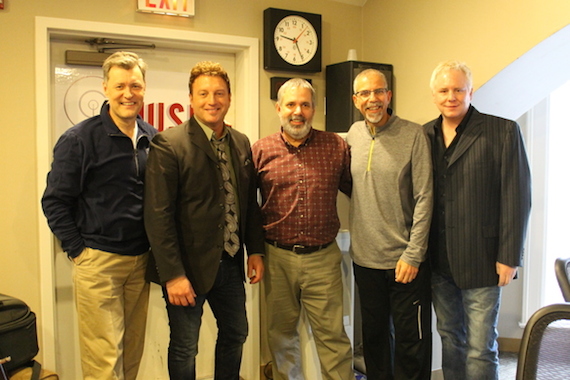 L-R  Bill Cody (Host), Tim Rushlow,  Dean Warfield (PD) ,Charlie Mattos (Producer) and Jimmy Ritchey (producer/Row Entertainment)