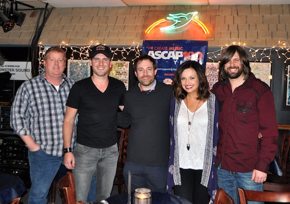 Pictured (L-R): ASCAP's Mike Sistad, Steven Clawson, Phil Barton, Carly Pearce and Josh Matheny. Photo: ASCAP's Alison Toczylowski. 