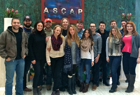 Pictured: ASCAP's LeAnn Phelan (third from left) with 2015 ASCAP GPS participants (l-r) Carlton Anderson, Jeremy Crady, Nick Columbia, Maggie Delone, Jeff Anderson, Casey Weston, Jared Scott, Vanessa Branson, Ben Goldsmith, Jordan Schmidt, Carmen Brandy, Tyler Flowers, Thomas Finchum and CayleeAnna Hammack. Not pictured: Hannah Ellis, Jilian Linklater and Daphne Willis.